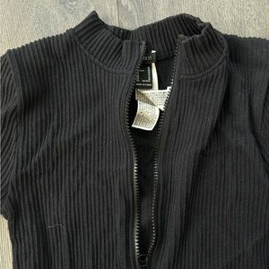 Forever 21 Zipper Bodycon Black Mini Party Dress [LIMITED EDITION]